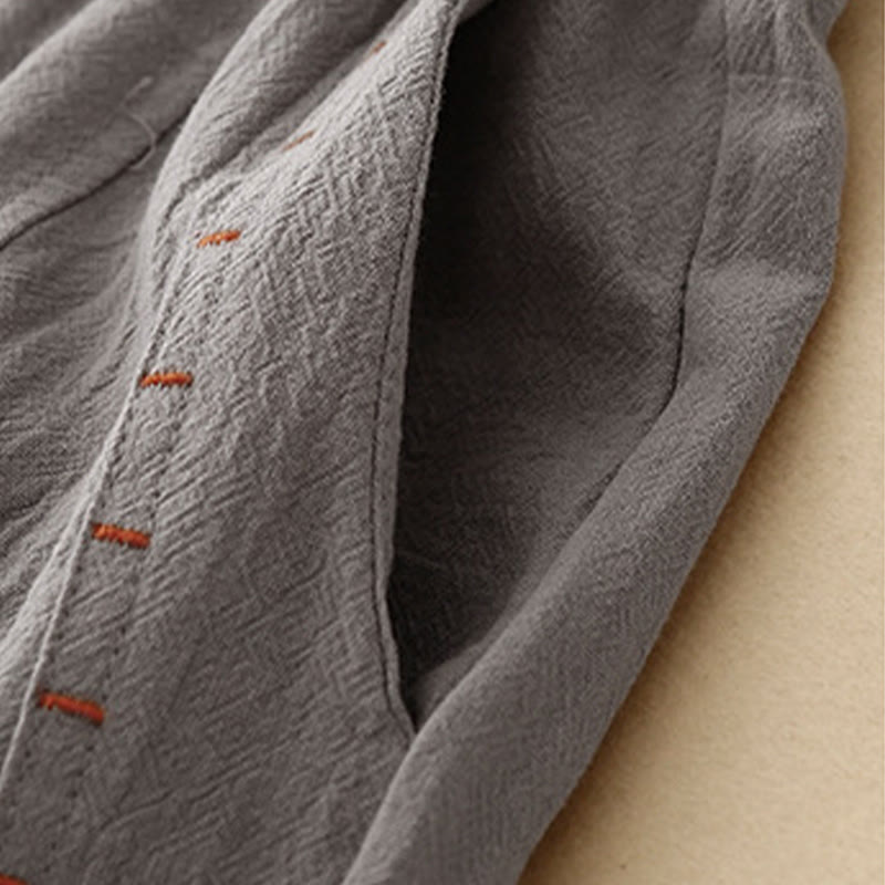 Buddha Stones, swobodny, prosty design, ściągacz, dzielona bawełna, len, damskie, szerokie nogawki, z kieszeniami - image 18