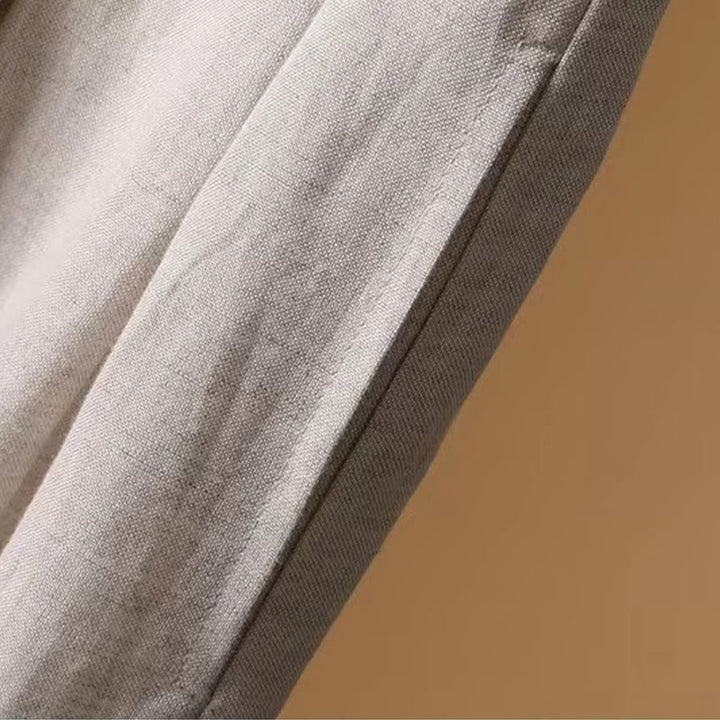 Buddha Stones Letnie swobodne, czyste kolory, 7-8 długości, bawełna, len, damskie, szerokie nogawki - image 23