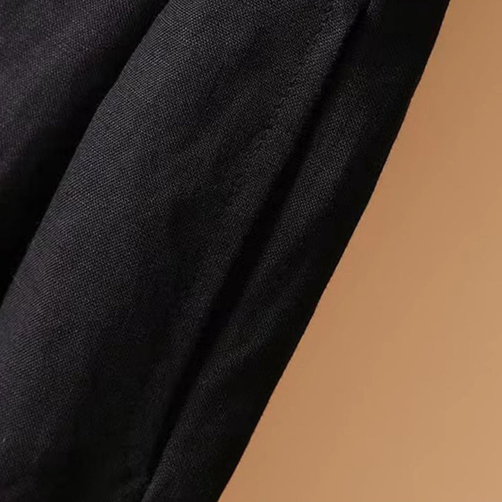 Buddha Stones Letnie swobodne, czyste kolory, 7-8 długości, bawełna, len, damskie, szerokie nogawki - image 20