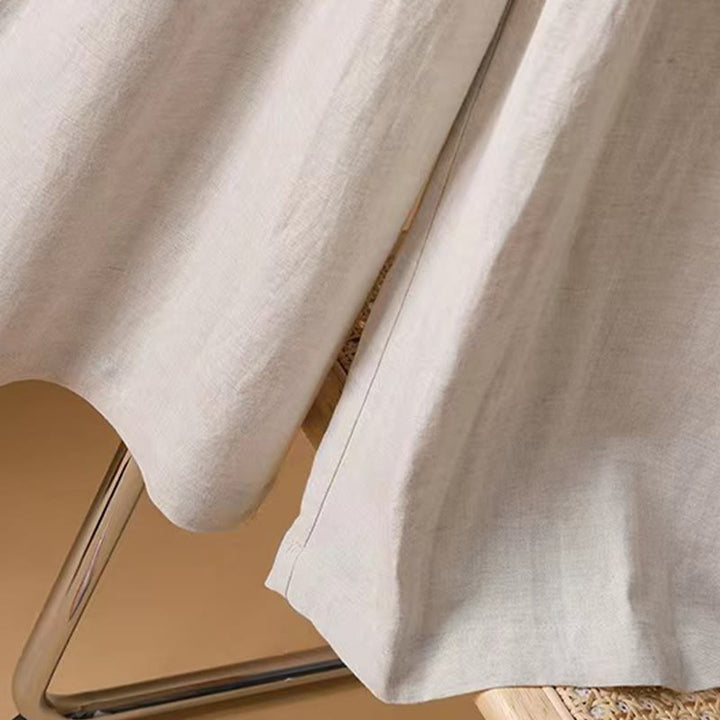 Buddha Stones Letnie swobodne, czyste kolory, 7-8 długości, bawełna, len, damskie, szerokie nogawki - image 24