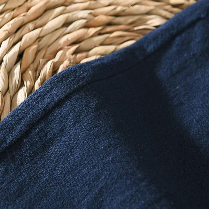 Buddha Stones Letnie swobodne spodnie męskie ze ściągaczem Ramie Linen z kieszeniami - image 16