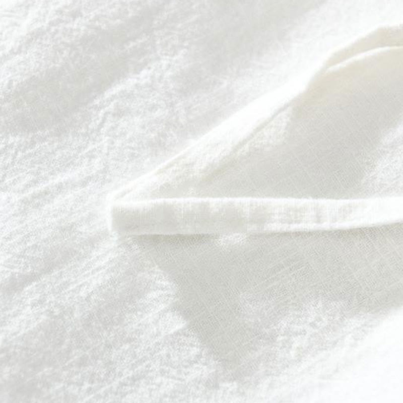 Buddha Stones Letnie swobodne spodnie męskie ze ściągaczem Ramie Linen z kieszeniami - image 6