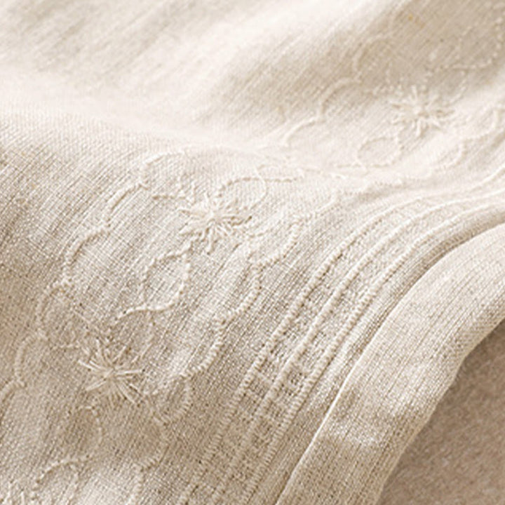 Damskie szorty z kieszeniami, bawełniane i lniane, z haftem kwiatowym i sznurkiem, z motywem Buddha Stones - image 14