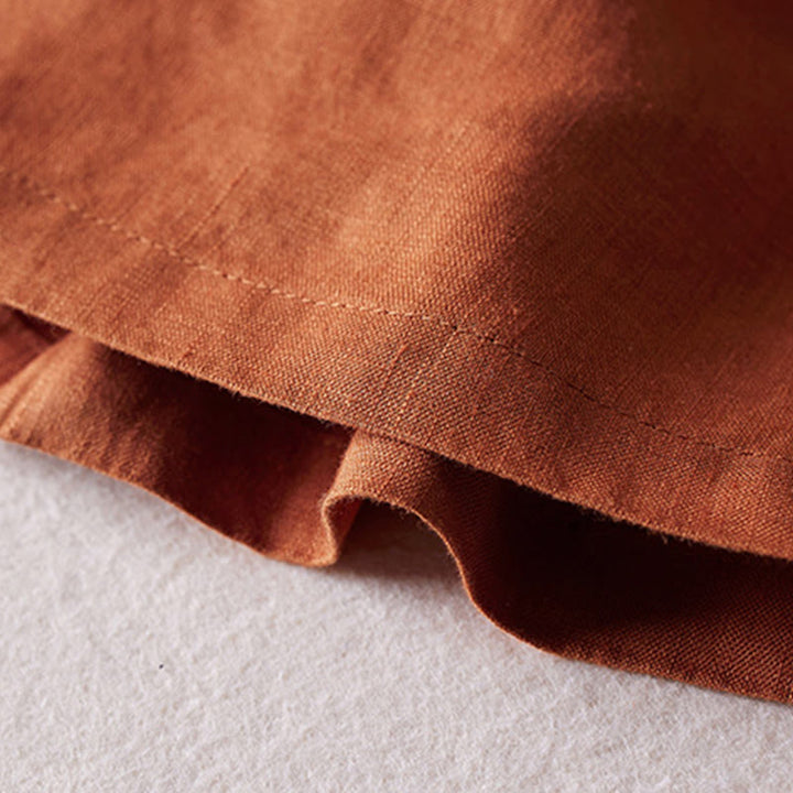 Buddha Stones Letnie Codzienne Proste Zmarszczone Projekty Bawełniane Lniane Damskie Szorty Z Kieszeniami - image 6