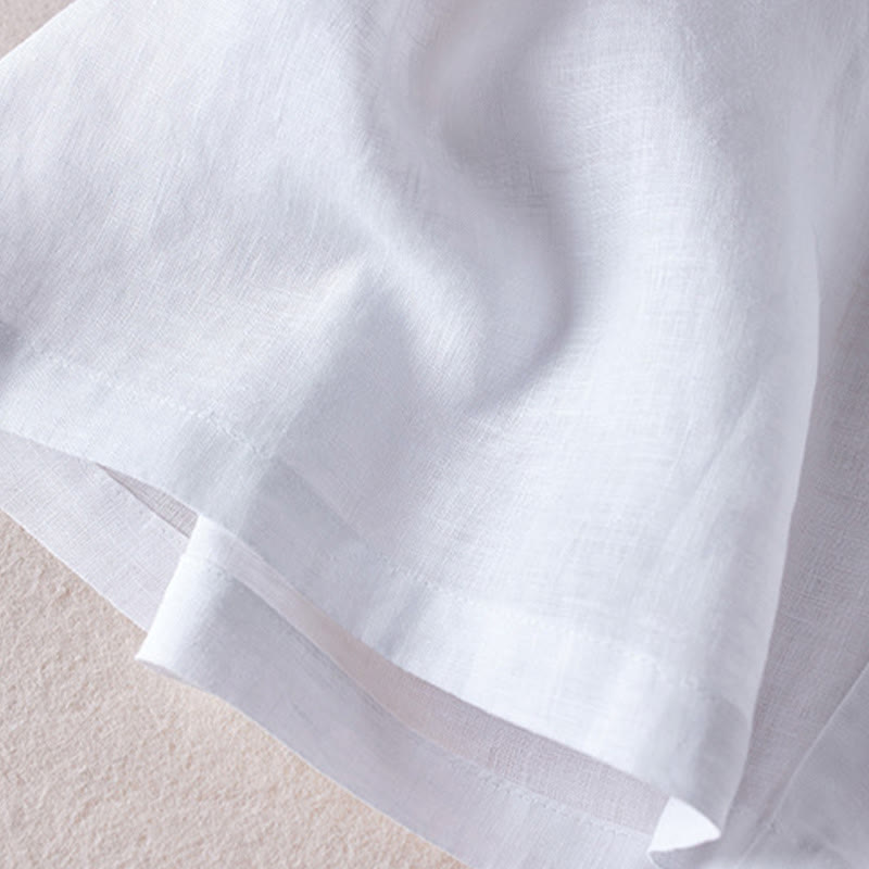 Buddha Stones Letnie Codzienne Proste Zmarszczone Projekty Bawełniane Lniane Damskie Szorty Z Kieszeniami - image 19