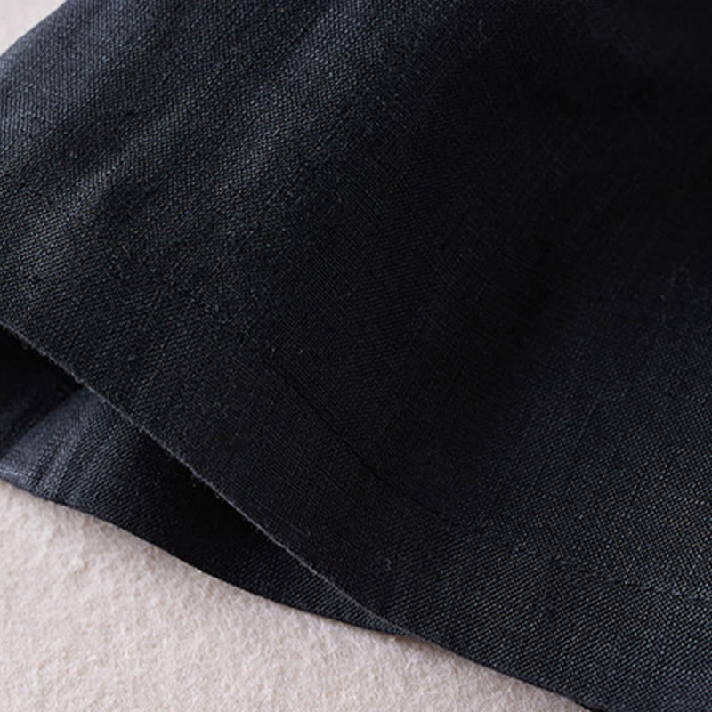 Buddha Stones Letnie Codzienne Proste Zmarszczone Projekty Bawełniane Lniane Damskie Szorty Z Kieszeniami - image 12