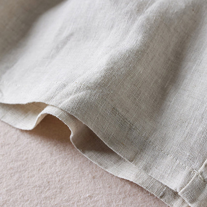 Buddha Stones Letnie Codzienne Proste Zmarszczone Projekty Bawełniane Lniane Damskie Szorty Z Kieszeniami - image 42