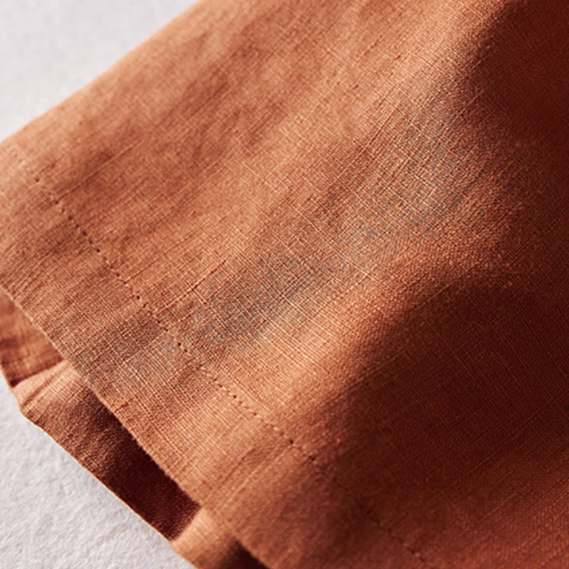 Buddha Stones Letnie Codzienne Proste Zmarszczone Projekty Bawełniane Lniane Damskie Szorty Z Kieszeniami - image 5