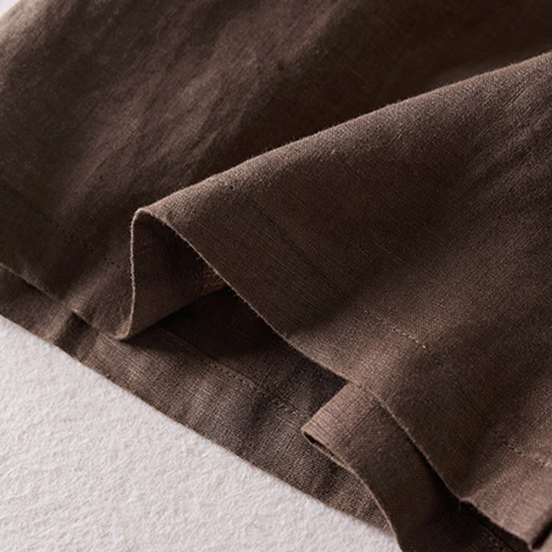 Buddha Stones Letnie Codzienne Proste Zmarszczone Projekty Bawełniane Lniane Damskie Szorty Z Kieszeniami - image 27