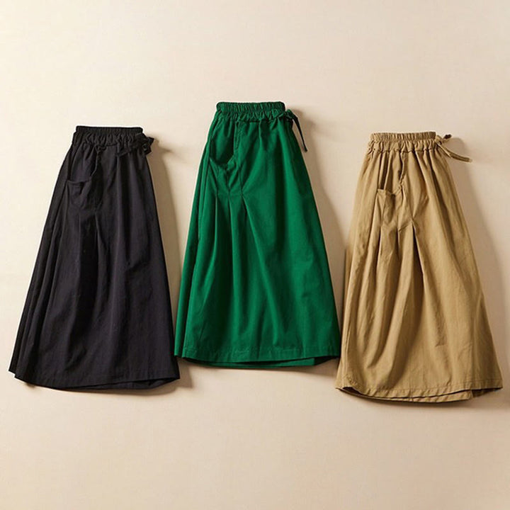 Szorty damskie Buddha Stones Casual Solid Color Wrinkle Design Drawstring Cotton z kieszeniami - image 10