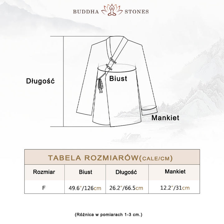 Koszula z nadrukiem Hanfu z Buddha Stones , lniana kurtka z ramii - image 5