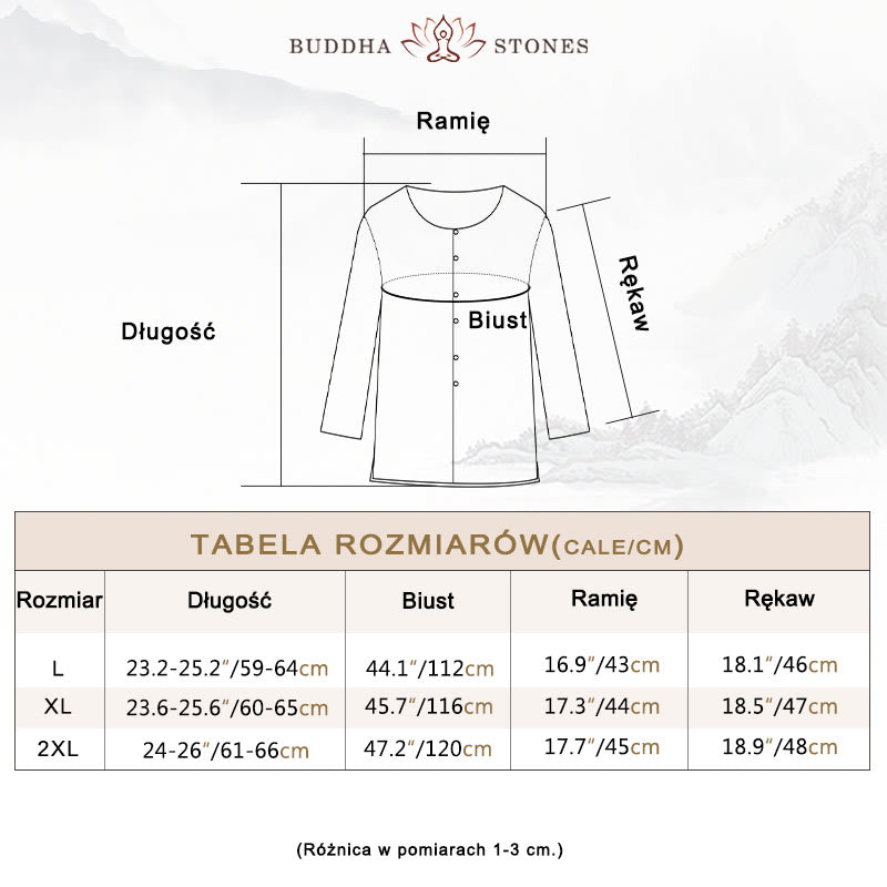 Buddha Stones Okrągły Dekolt Casual Bluzka Haft Długi Rękaw Koszula Bawełniana Lniana Top Koszule Damskie - image 5