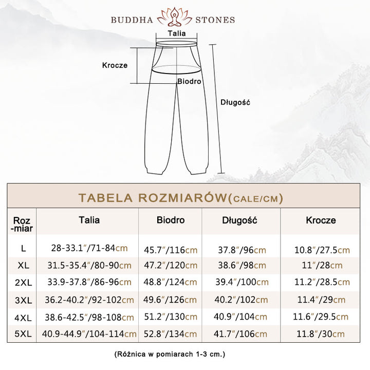 Spodnie męskie z kieszeniami i ściągaczem Buddha Stones Casual Solid Color Drawstring Linen - image 5