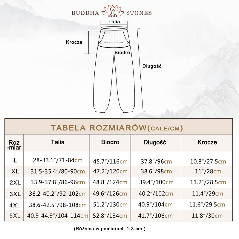 Spodnie męskie z kieszeniami i ściągaczem Buddha Stones Casual Solid Color Drawstring Linen - image 6