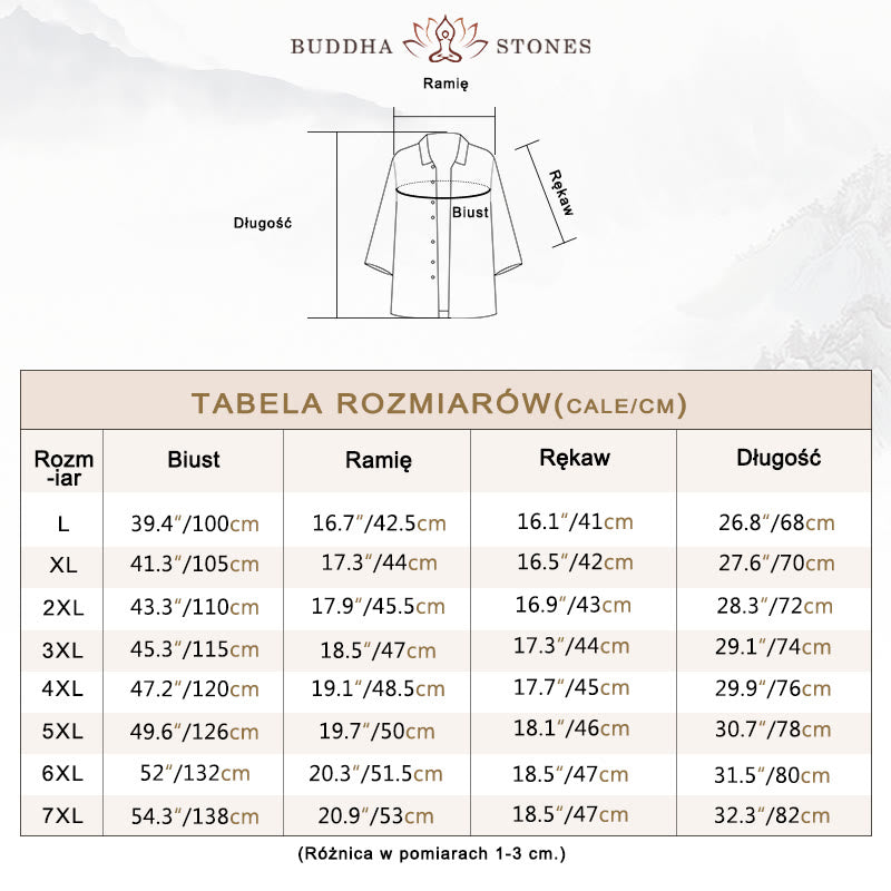 Koszula męska Buddha Stones Casual Solid Color z guzikami z przodu i rękawami trzy czwarte - image 11