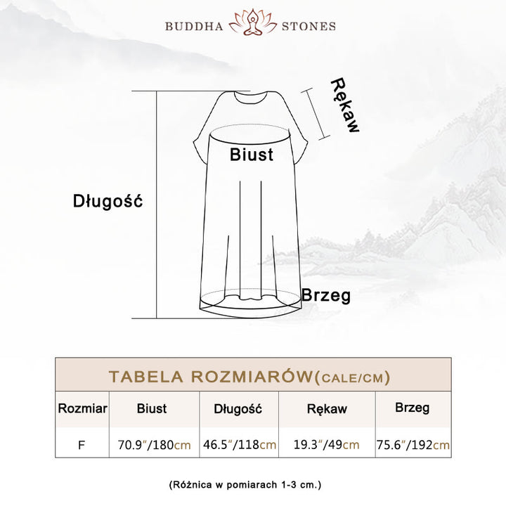 Sukienka maxi Buddha Stones w jednolitym kolorze z luźnymi rękawami typu nietoperz i kieszeniami - image 5
