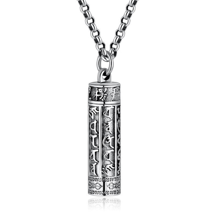 Buddha Stones Tybetańskie Om Mani Padme Hum Miedziane Srebro Shurangama Mantra Wzór Wadżry Naszyjnik Wisiorek Pokoju - image 5
