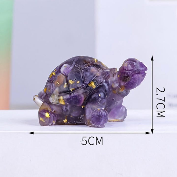 Buddha Stones Naturalny Kryształ Żwir Żywica Kroplowa Mały Żółw Dekoracja Statua - image 3