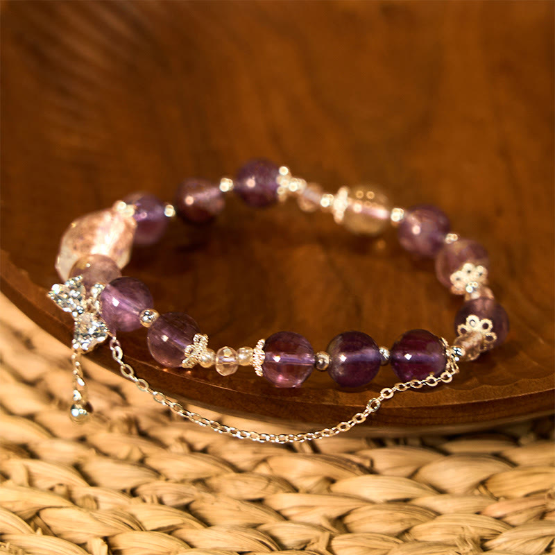 Bransoletka z Buddha Stones Naturalny Fioletowy Łuk Fantomowy Mądrości