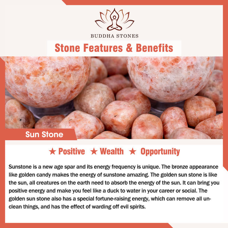 Bransoletka z naturalnego kamienia słonecznego PiXiu Wealth Buddha Stones