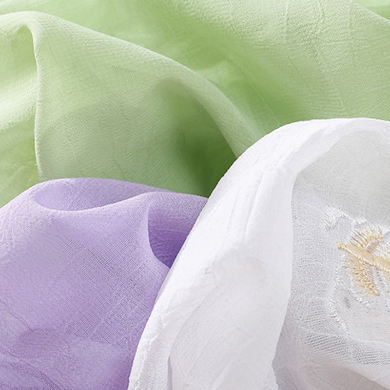 Koszula damska z haftowanymi Buddha Stones, kwiatami, półrękawem, żabą i guzikami, ze stójką - image 28