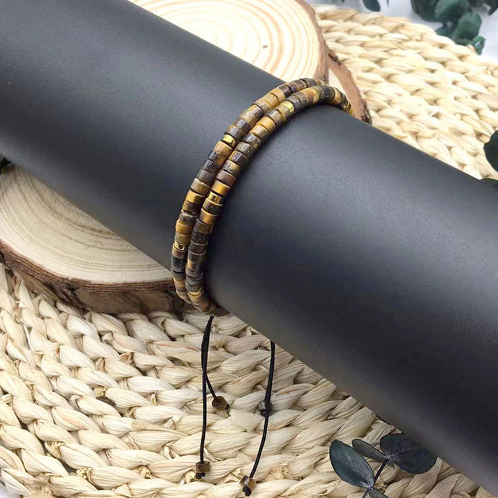 Bransoletka z koralików dystansowych Buddha Stones Natural Tiger Eye Courage