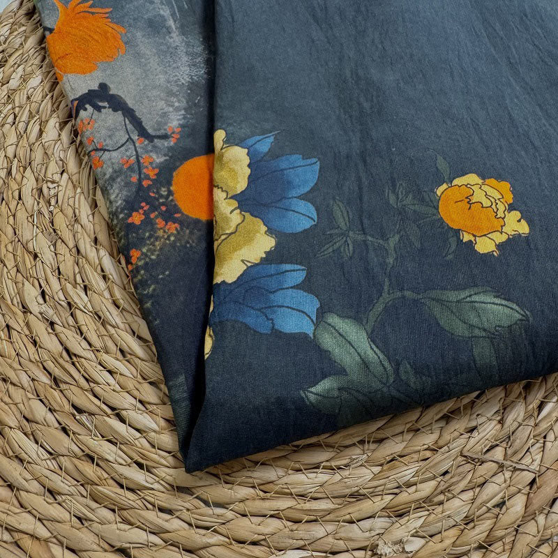 Buddha Stones Casual Printed Uspicious Clouds Various Petals Damska koszulka z okrągłym dekoltem i krótkim rękawem z poliestru