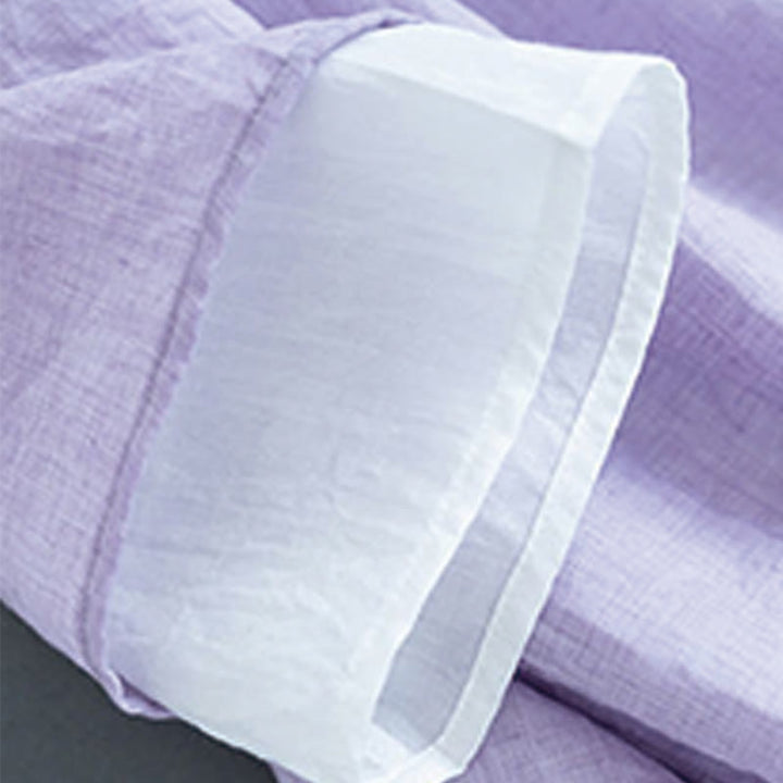 Koszula damska z haftem kwiatowym z Buddha Stones, rękawami trzy czwarte, guzikami żaby, kołnierzykiem typu mandarynka, bawełną i lnem - image 11