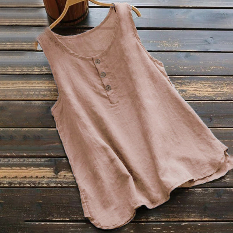 Kamizelka damska z okrągłym kołnierzem i guzikami w kolorze białym i Buddha Stones - LightCoral - US16, UK/AU20, EU48 (5XL) - image 4