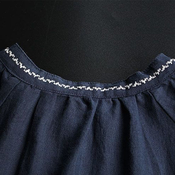 Koszula damska z długim rękawem i okrągłym dekoltem, haftem etnicznym w stylu boho z Buddha Stones - image 9