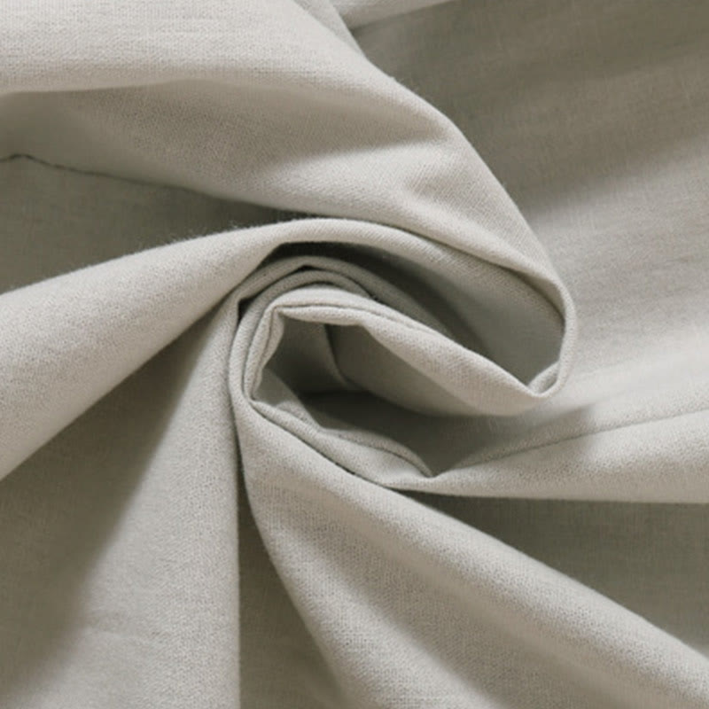 Sukienka midi z krótkim rękawem z bawełny i lnu z kieszeniami i letnimi guzikami Buddha Stones - image 16