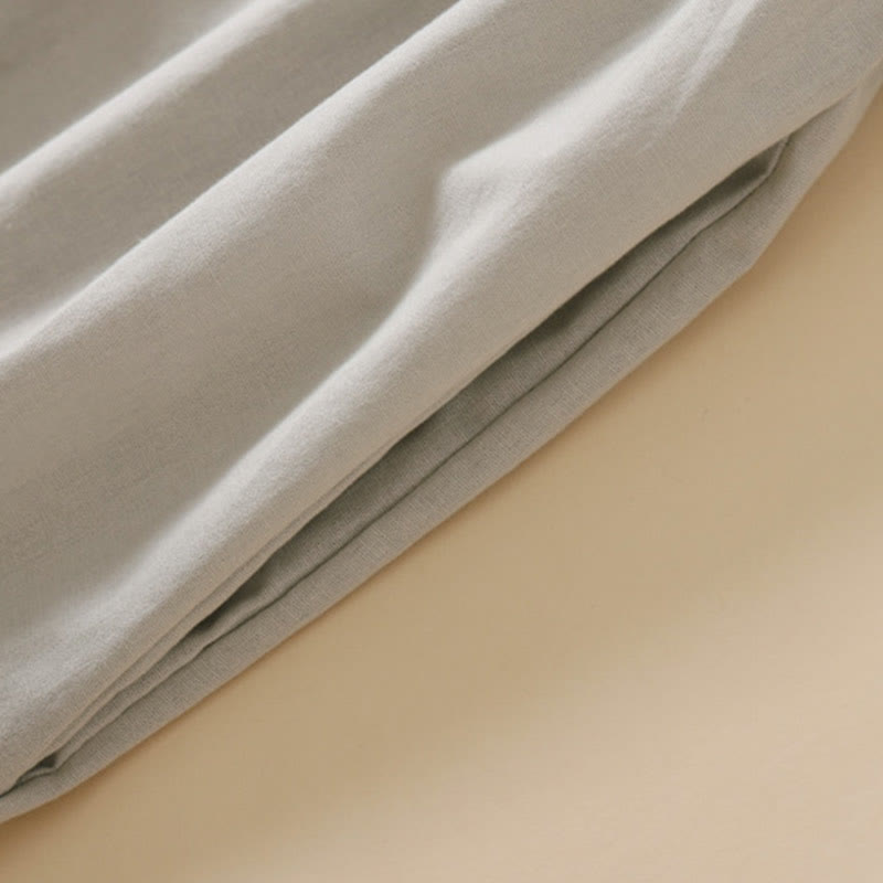 Sukienka midi z krótkim rękawem z bawełny i lnu z kieszeniami i letnimi guzikami Buddha Stones - image 12