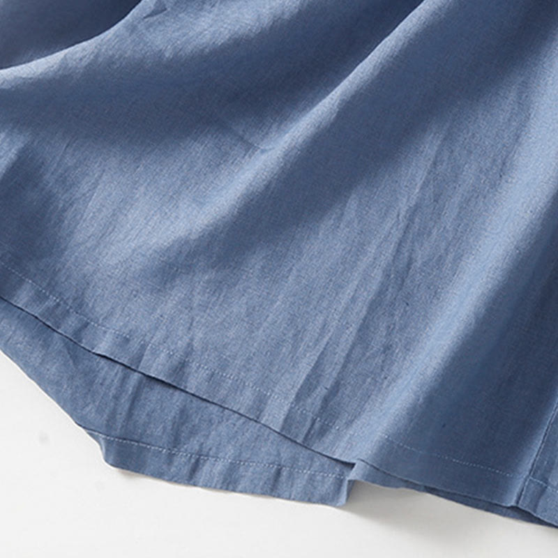 Sukienka midi z krótkim rękawem i bawełny Buddha Stones z krótkim rękawem i kieszeniami - image 19