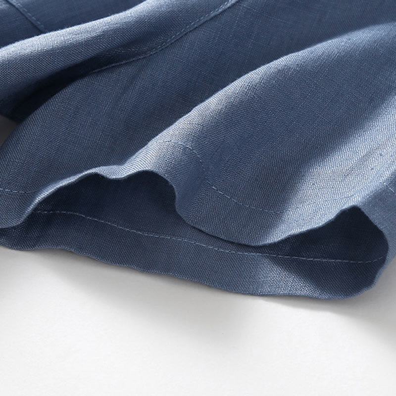 Sukienka midi z krótkim rękawem i bawełny Buddha Stones z krótkim rękawem i kieszeniami - image 20