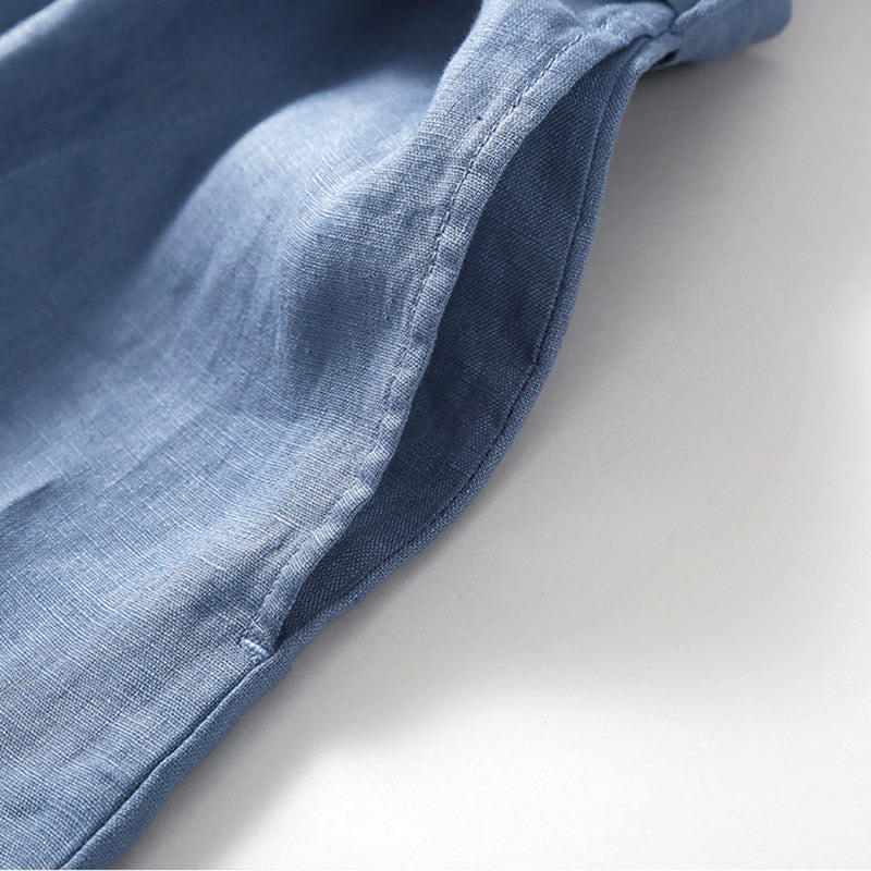 Sukienka midi z krótkim rękawem i bawełny Buddha Stones z krótkim rękawem i kieszeniami - image 12