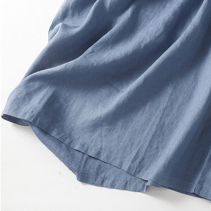 Sukienka midi z krótkim rękawem i bawełny Buddha Stones z krótkim rękawem i kieszeniami - image 18