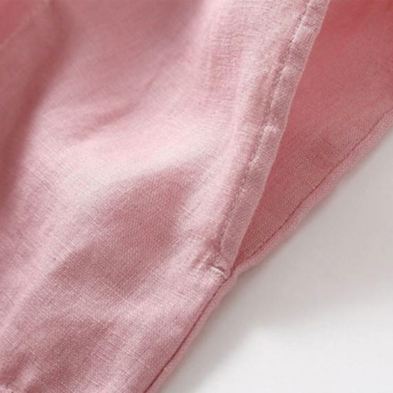 Sukienka midi z krótkim rękawem i bawełny Buddha Stones z krótkim rękawem i kieszeniami - image 5