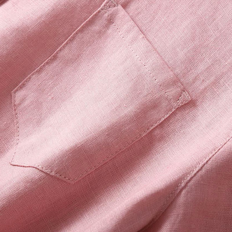 Sukienka midi z krótkim rękawem i bawełny Buddha Stones z krótkim rękawem i kieszeniami - image 4