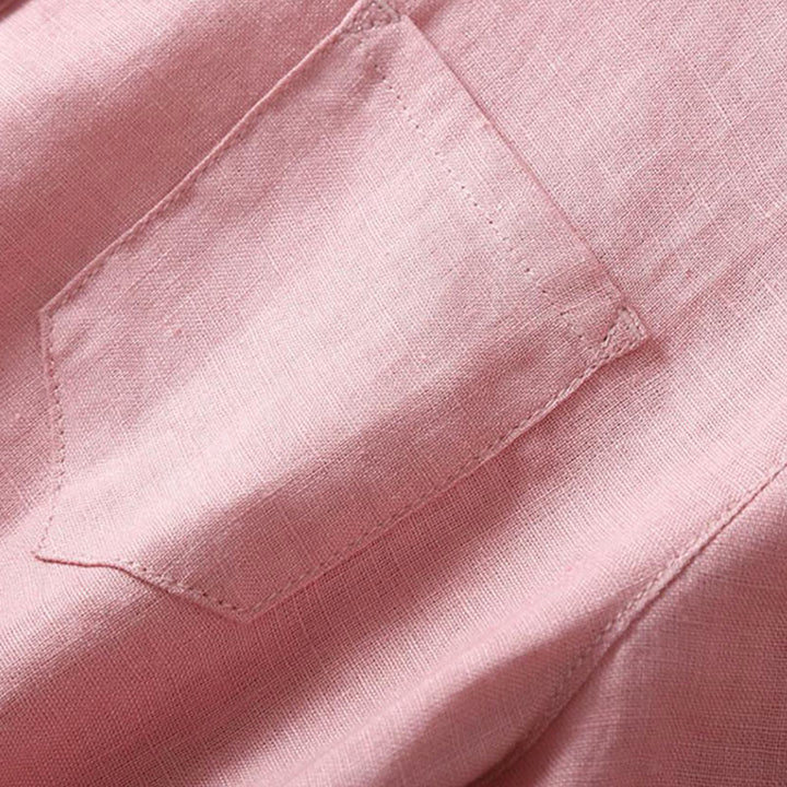 Sukienka midi z krótkim rękawem i bawełny Buddha Stones z krótkim rękawem i kieszeniami - image 4