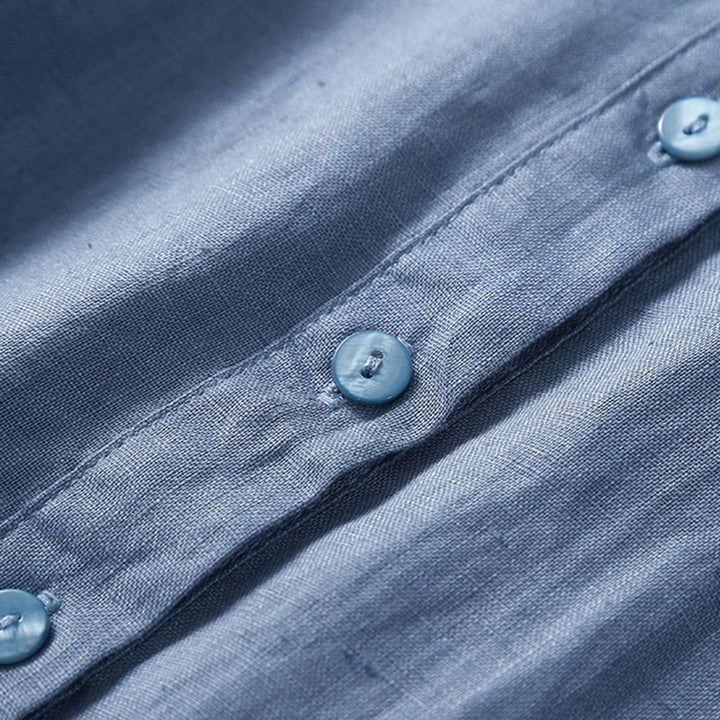 Sukienka midi z krótkim rękawem i bawełny Buddha Stones z krótkim rękawem i kieszeniami - image 15