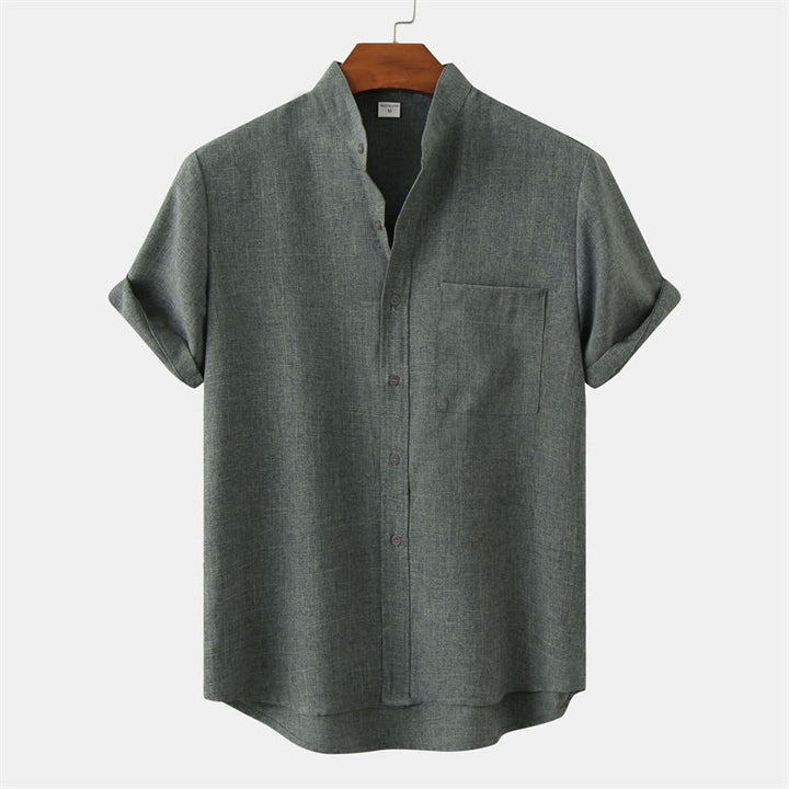 Koszula męska z krótkim rękawem i kieszenią, zapinana na guziki i prosta, z Buddha Stones - ŚredniaAkwamaryna - US/UK/AU42， EU52 (3XL) - image 28