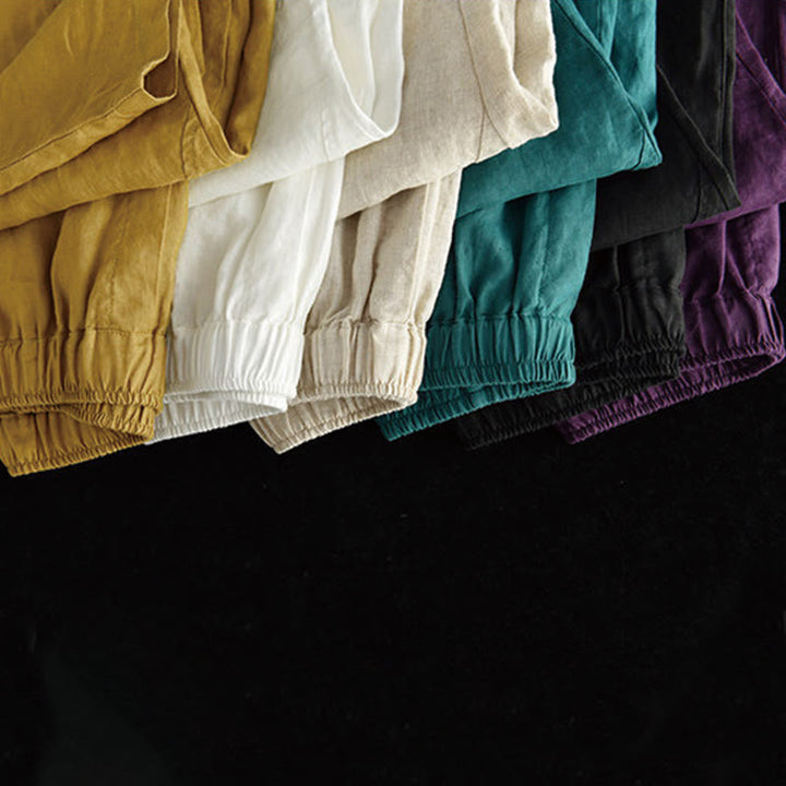 Damskie spodnie haremowe z kieszeniami i wiązaniem w talii z motywem Buddha Stones, letnie, swobodne, proste - image 26