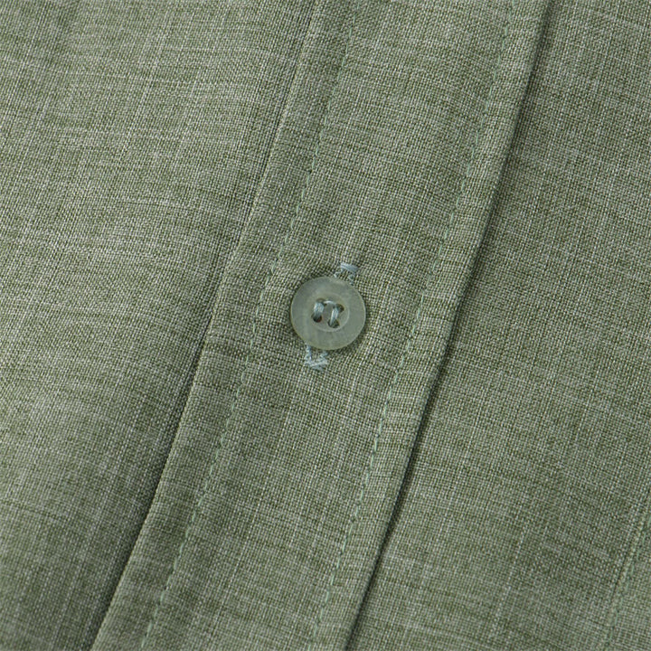 Koszula męska z krótkim rękawem i kieszenią, zapinana na guziki i prosta, z Buddha Stones - image 4