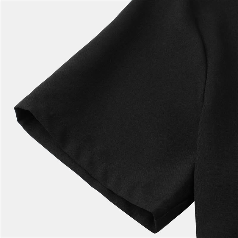 Koszula męska z krótkim rękawem i kieszenią, zapinana na guziki i prosta, z Buddha Stones - image 10