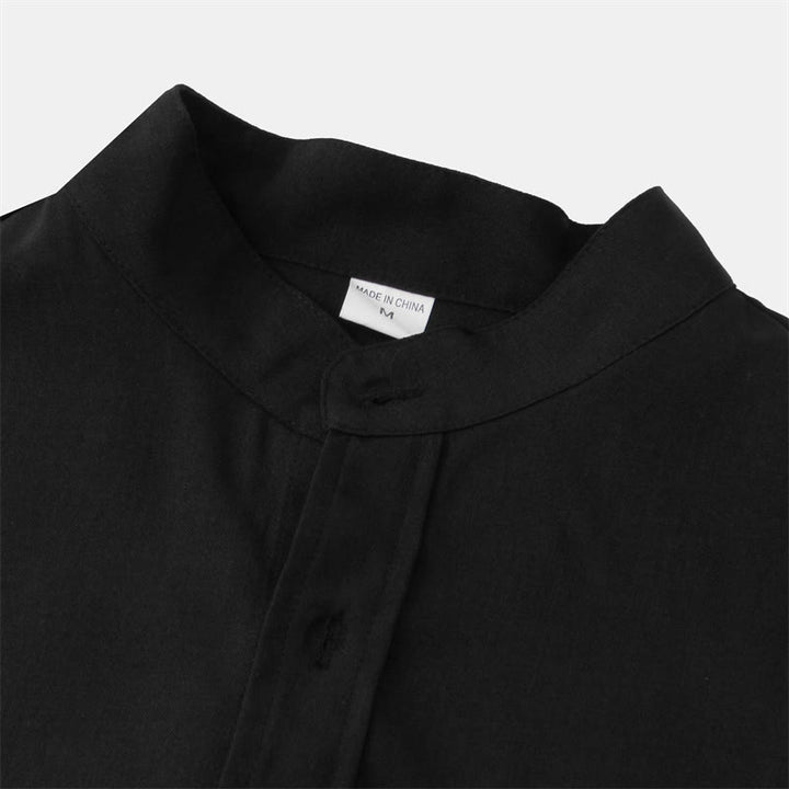 Koszula męska z krótkim rękawem i kieszenią, zapinana na guziki i prosta, z Buddha Stones - image 9