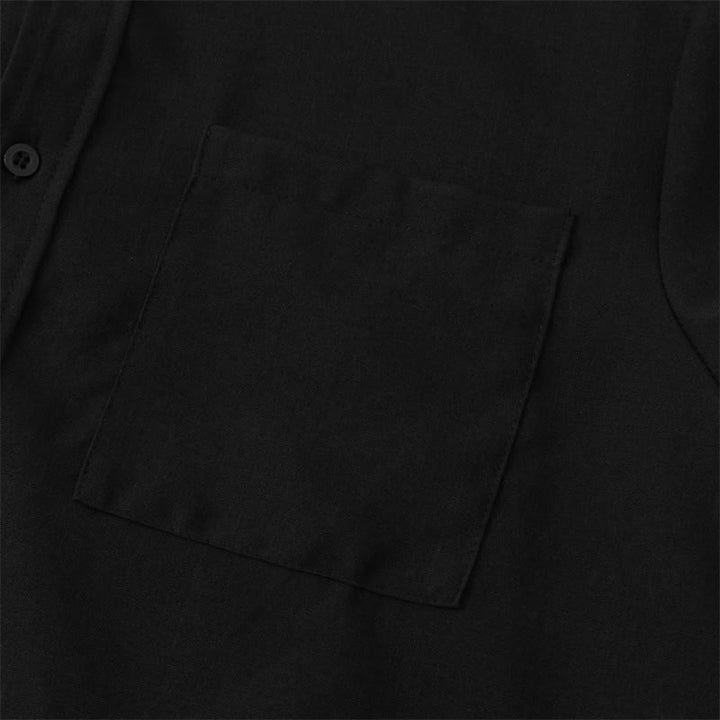 Koszula męska z krótkim rękawem i kieszenią, zapinana na guziki i prosta, z Buddha Stones - image 12