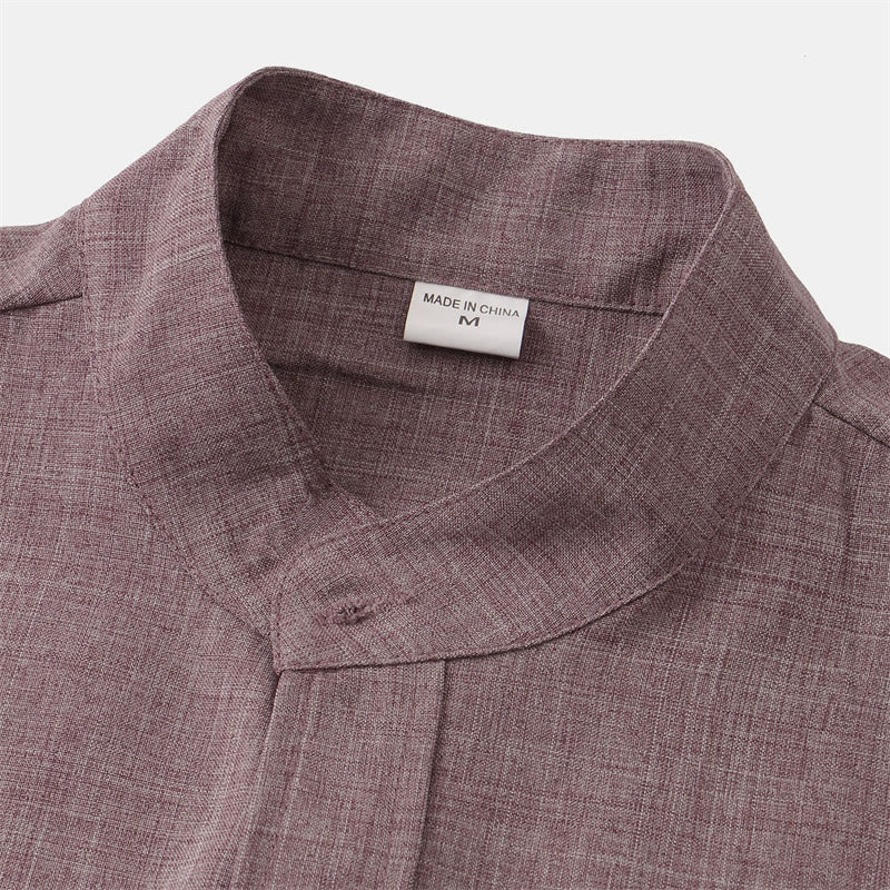 Koszula męska z krótkim rękawem i kieszenią, zapinana na guziki i prosta, z Buddha Stones - image 16