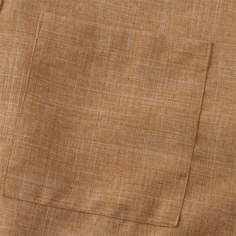 Koszula męska z krótkim rękawem i kieszenią, zapinana na guziki i prosta, z Buddha Stones - image 26