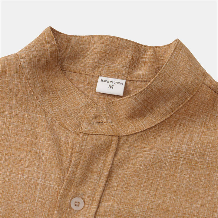 Koszula męska z krótkim rękawem i kieszenią, zapinana na guziki i prosta, z Buddha Stones - image 24