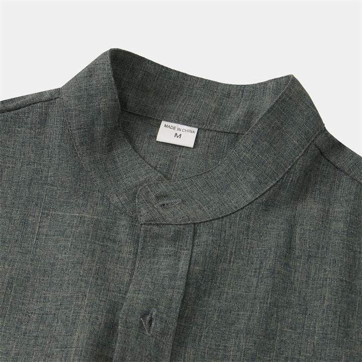 Koszula męska z krótkim rękawem i kieszenią, zapinana na guziki i prosta, z Buddha Stones - image 30